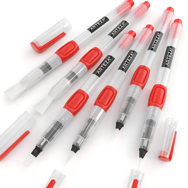 Arteza Water Brush Pens - Set of 6