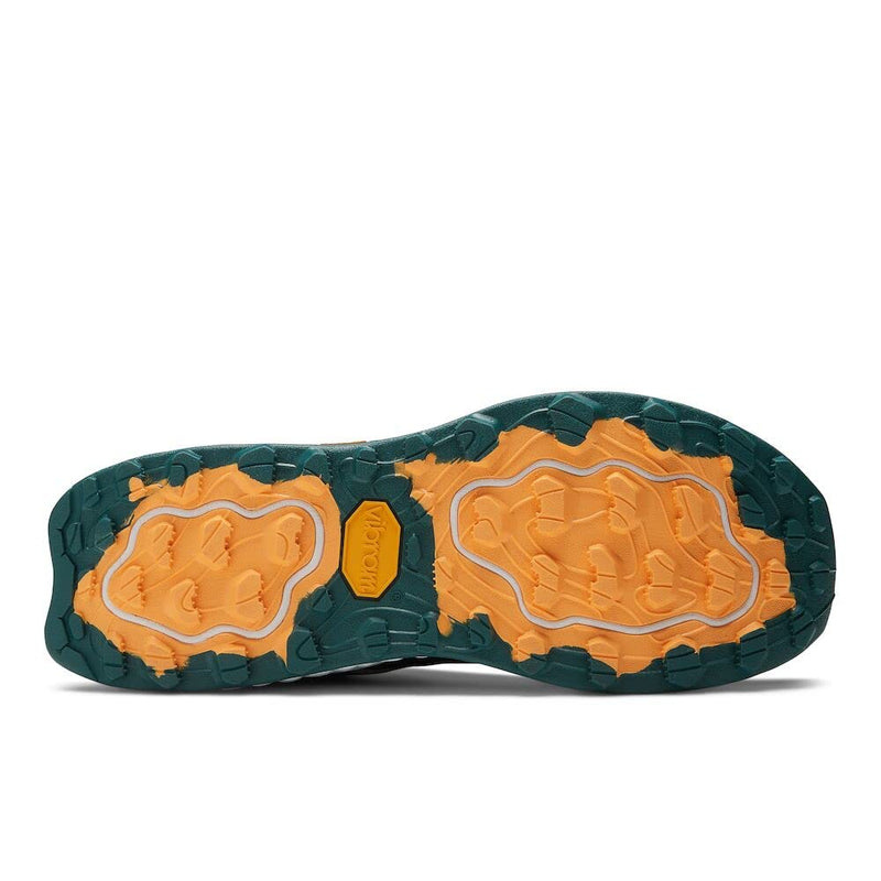 New Balance Men's Fresh Foam X Hierro V7 Trail Running Shoe, Concrete/Vintage Teal/Hot Marigold, 12 Wide