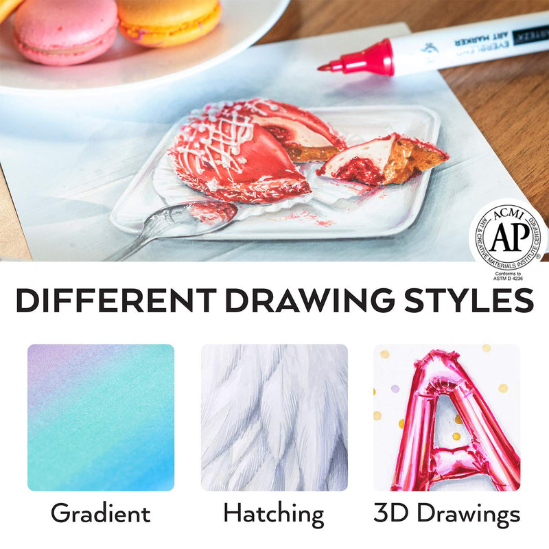 Arteza EverBlend™ Art Markers - Set of 60 & Carry Case Organizer