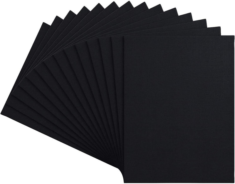 Arteza Classic Canvas Panels, Black, 9" x 12" - Pack of 14