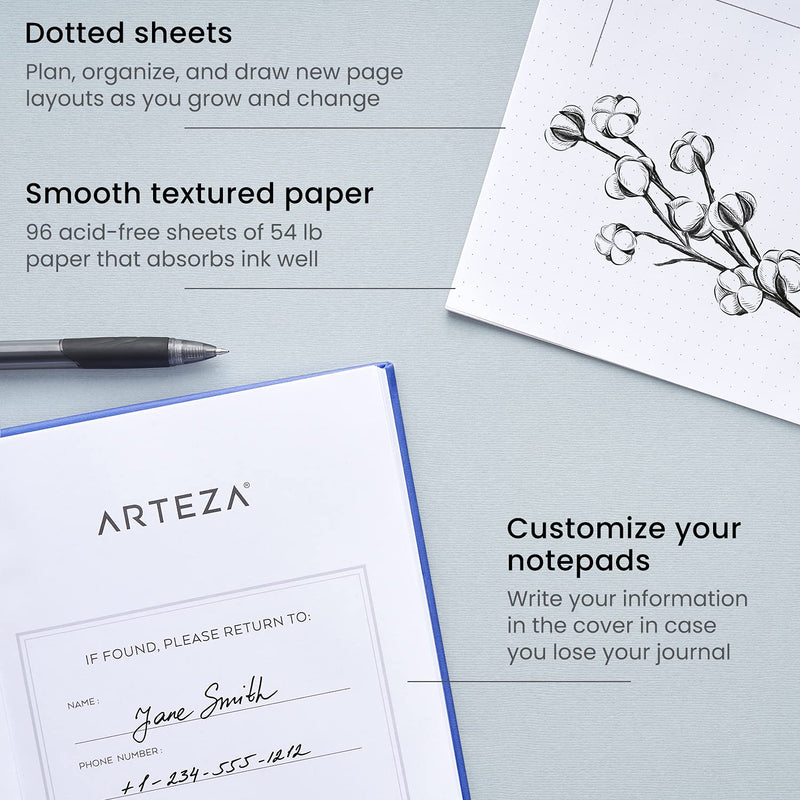 Arteza Dotted Journals, Cobalt Blue & Gray - Set of 2