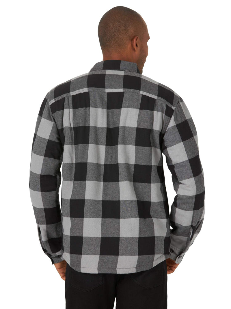 Wrangler Authentics Men's Long Sleeve Sherpa Lined Shirt Jacket, Grey Buffalo, Small