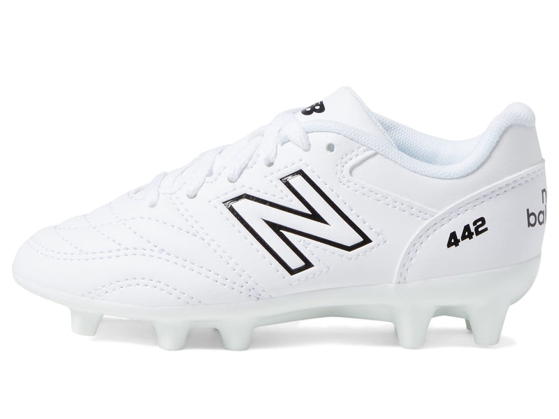 New Balance Boy's 442 V2 Academy FG Junior Soccer Shoe, White/Black, 4 Big Kid