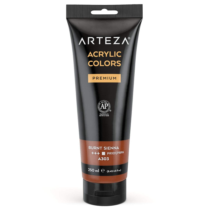 Arteza Acrylic Paint, 8.45oz Tube - Burnt Sienna