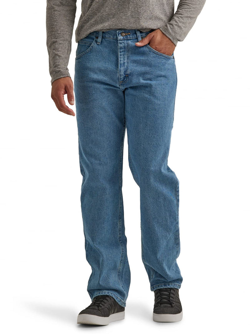 Wrangler Authentics Men's Classic 5-Pocket Relaxed Fit Jean, Light Stonewash Flex, 42W x 32L