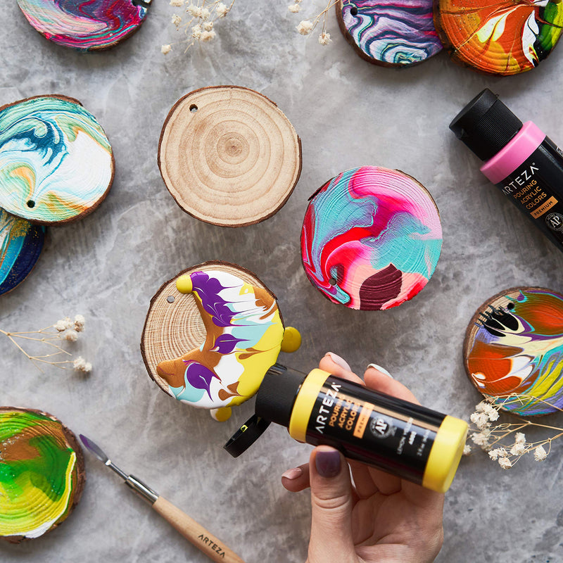 Arteza Pouring Acrylic Paint, 2oz Bottles - Set of 32