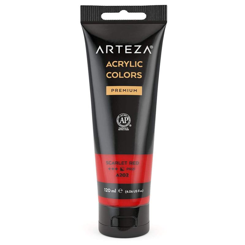 Arteza Acrylic Paint, 4oz Tube - Scarlet Red A106