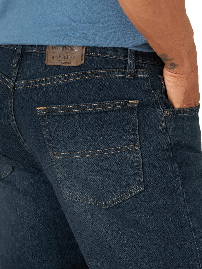 Wrangler Authentics Men's Big & Tall Classic 5-Pocket Relaxed Fit Jean, Military Blue Flex, 44W x 30L