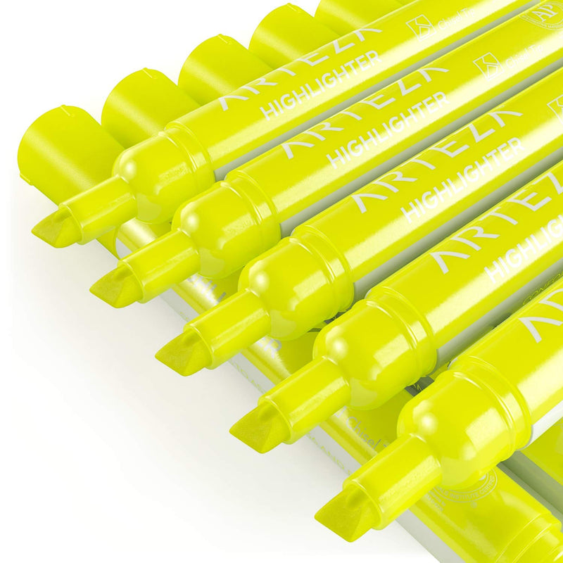 Arteza Highlighters, Yellow, Wide Chisel Tip - Set of 64