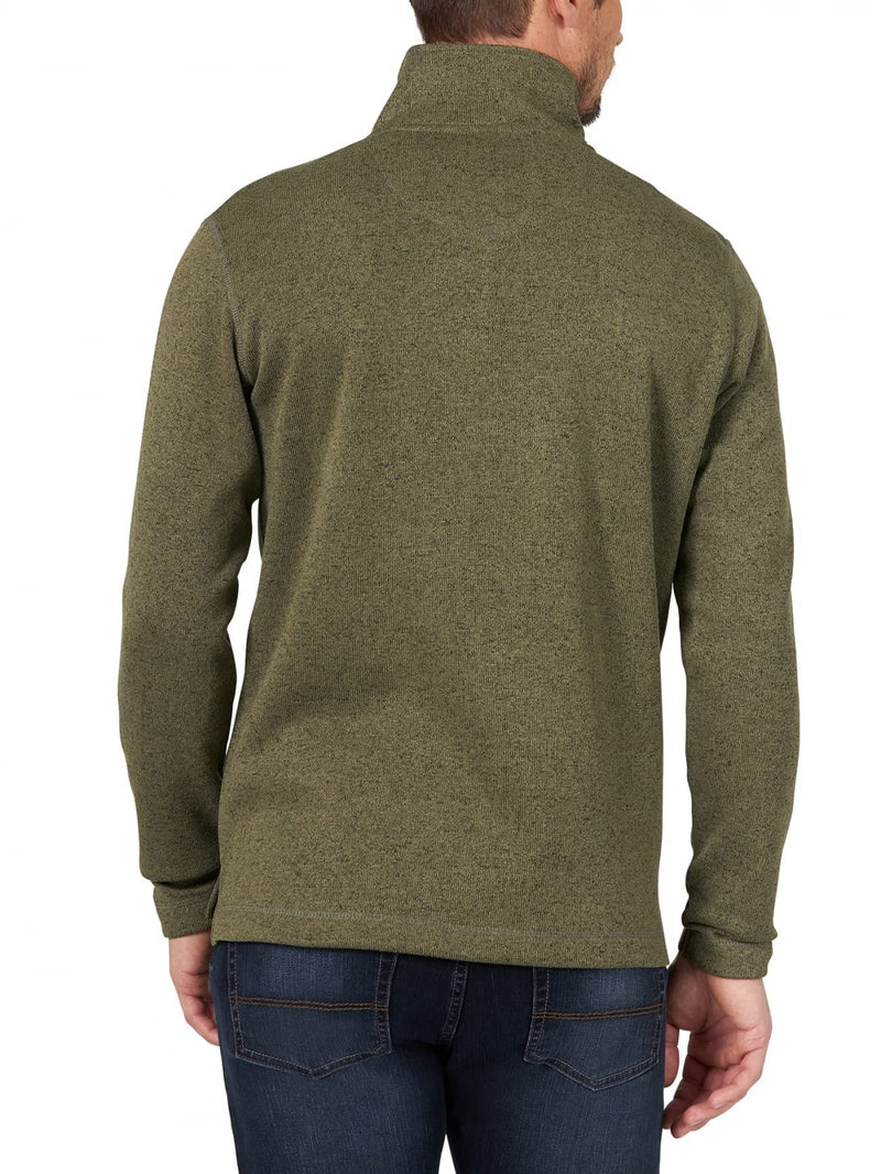 Wrangler Authentics Men's Long Sleeve Fleece Quarter-Zip, Olive Night, X-Large