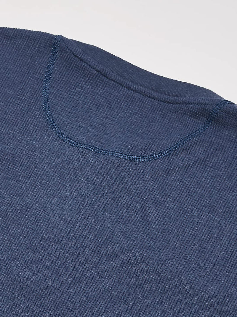 Wrangler Authentics Men's Long Sleeve Waffle Henley, Vintage Indigo, 3X-Large