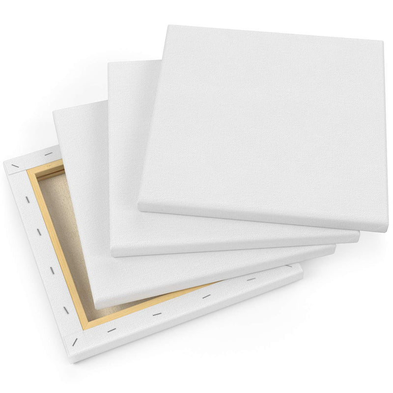 Arteza Classic Stretched Canvas, 8" x 8" - Pack of 12