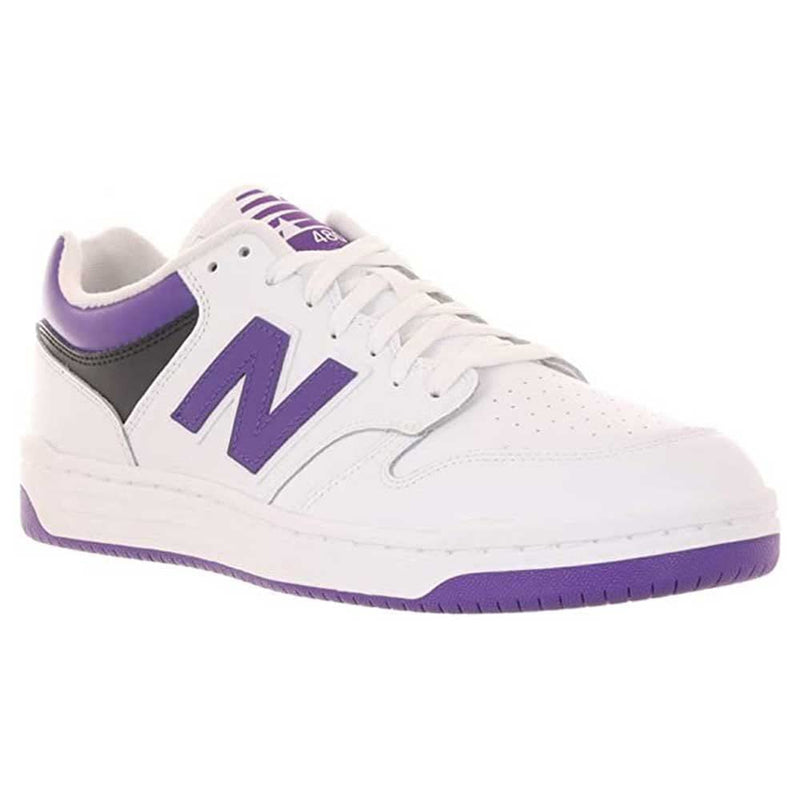 New Balance Unisex-Adult BB480 V1 Sneaker, White/Prism Purple/Black, 16
