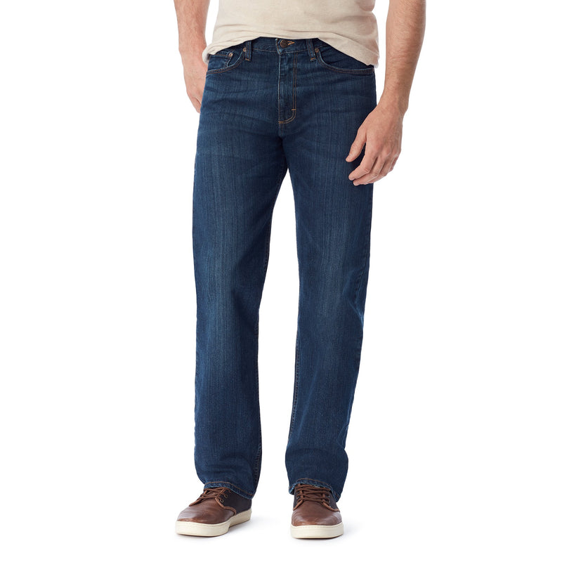Wrangler Authentics Men's Classic 5-Pocket Relaxed Fit Jean, Flex Dark, 40W x 28L