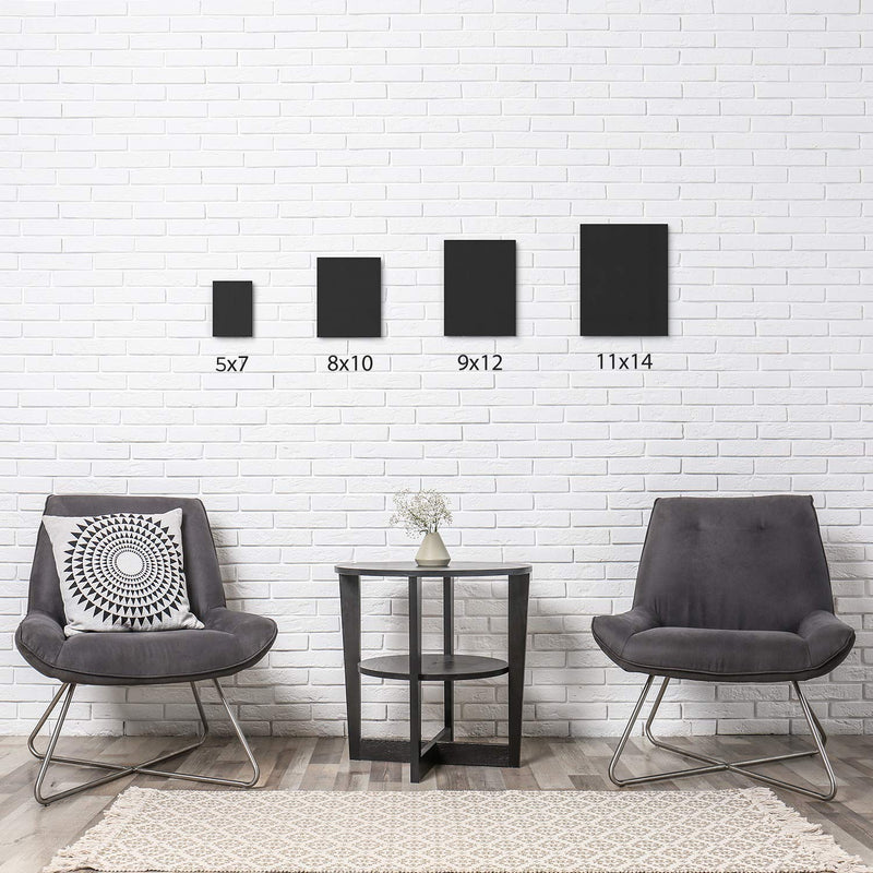 Arteza Classic Canvas Panels, Black, 8" x 10" - Pack of 14