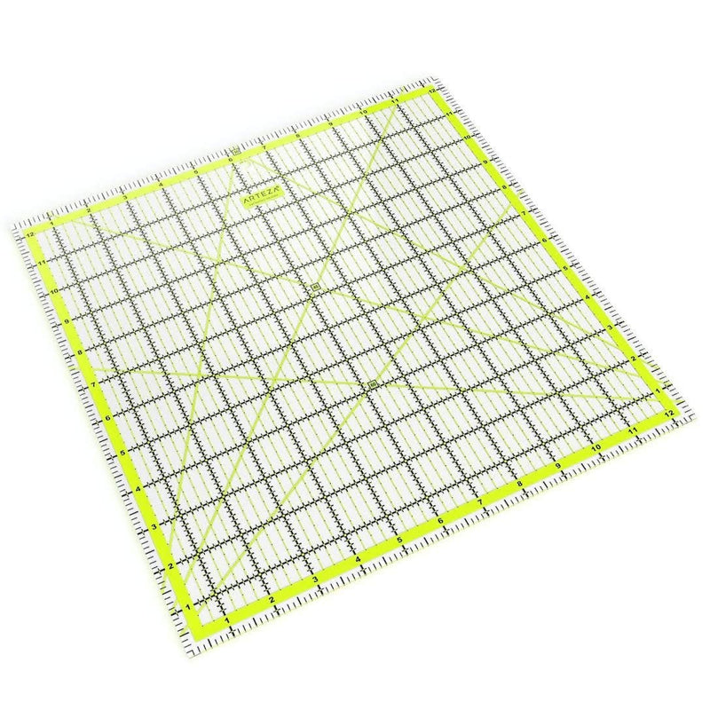 Arteza Acrylic Quilter's Ruler Kit & Non-Slip Rings - 5 Piece Set