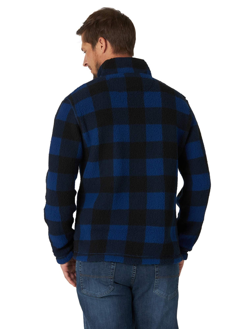 Wrangler Authentics Men's Wooly Fleece Quarter-Zip, Blue Buffalo, X-Large