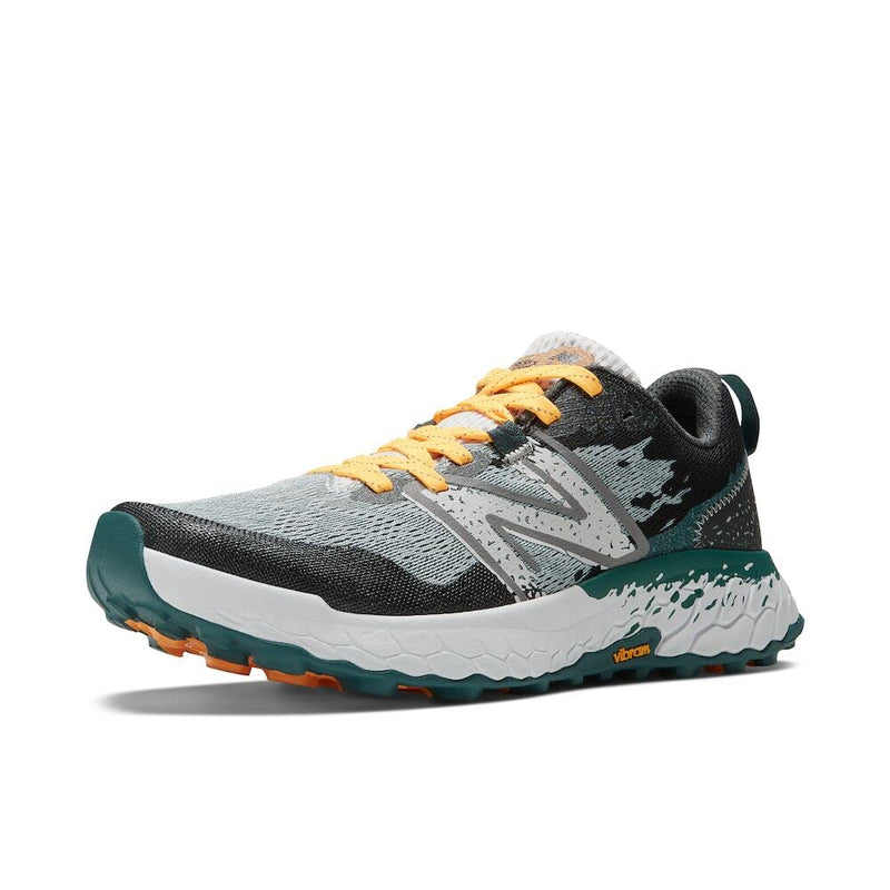 New Balance Men's Fresh Foam X Hierro V7 Trail Running Shoe, Concrete/Vintage Teal/Hot Marigold, 12