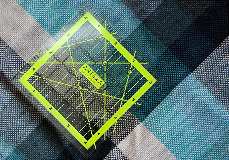 Arteza Acrylic Quilter's Ruler Kit & Non-Slip Rings - 5 Piece Set