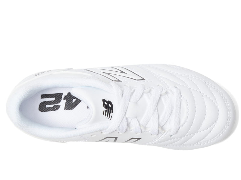 New Balance Boy's 442 V2 Academy FG Junior Soccer Shoe, White/Black, 4 Big Kid