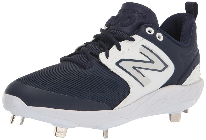 New Balance Men's Fresh Foam X 3000 V6 Metal Baseball Shoe, Navy/White, 14