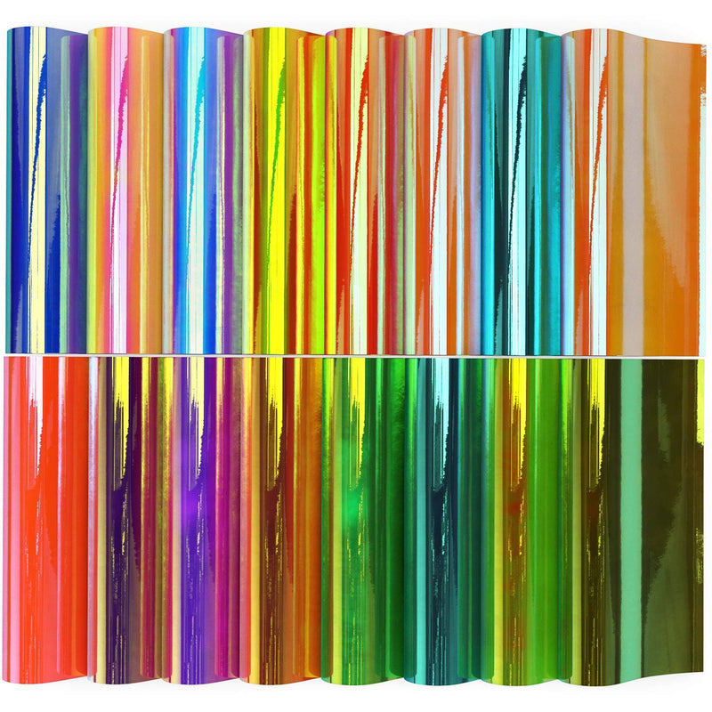 Arteza Holographic Self Adhesive Vinyl, Assorted Tones, 12" x 12" - Set of 16