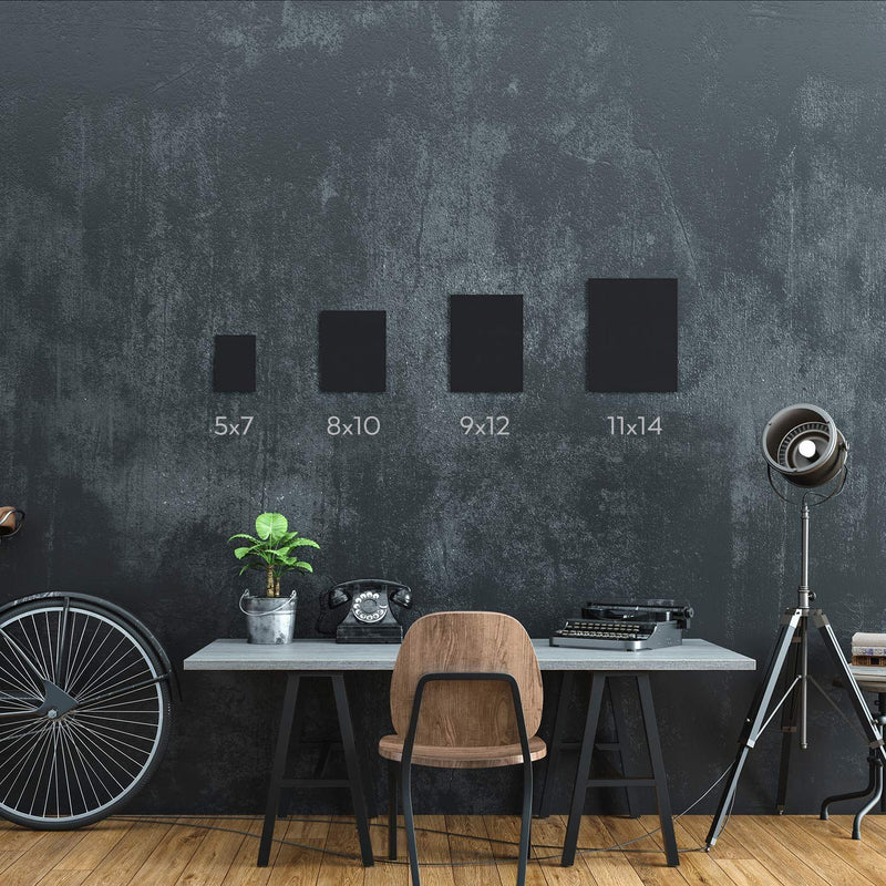 Arteza Classic Canvas Panels, Black, 9" x 12" - Pack of 14