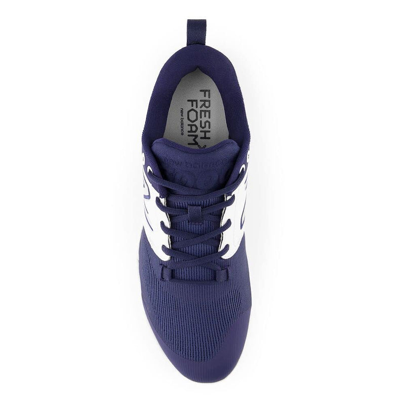 New Balance Men's Fresh Foam X 3000 V6 Metal Baseball Shoe, Navy/White, 14