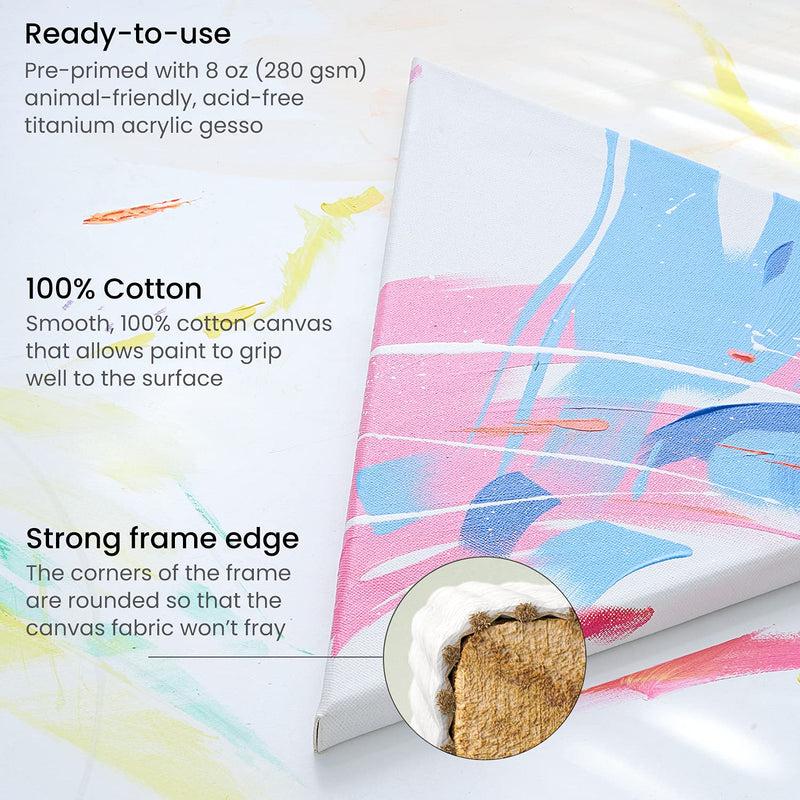 Arteza Triangle Stretched Canvas, 14" Sides - Pack of 8