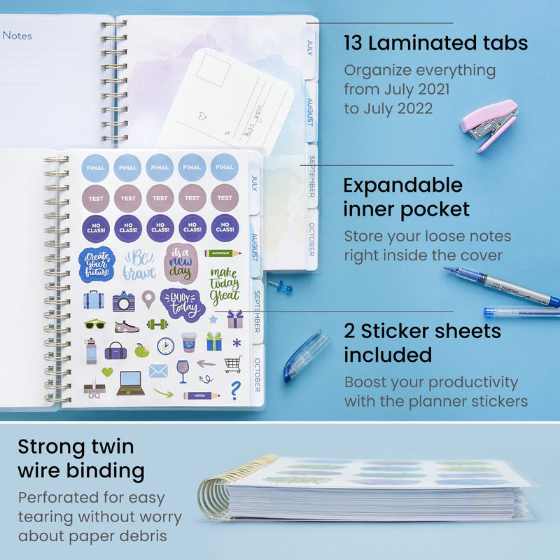 Arteza Academic Planner, 9 x 7 Inches, 113 Sheets