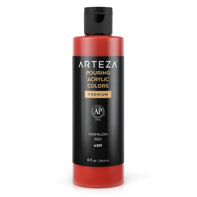 Arteza Pouring Acrylic Paint, 8oz Bottle - A201 Vermilion Red