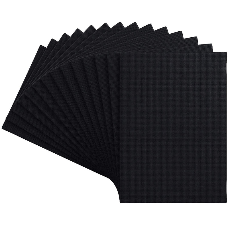 Arteza Classic Canvas Panels, Black, 5" x 7" - Pack of 14