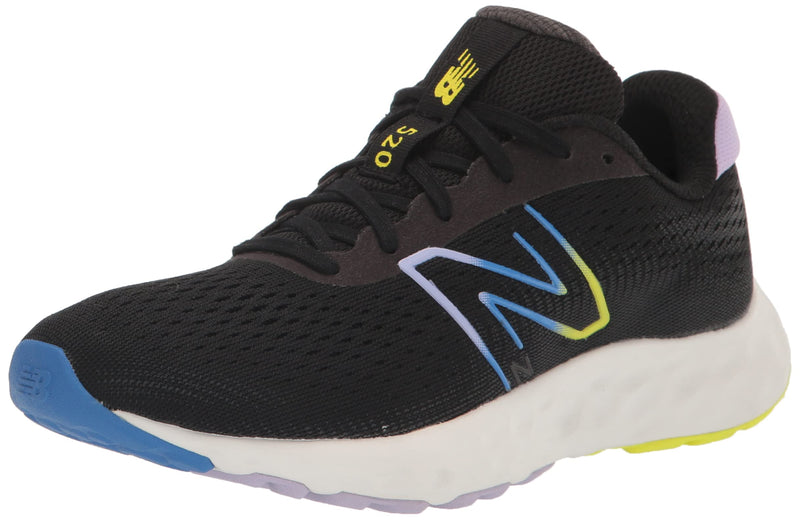 New Balance Women's 520 V8 Running Shoe, Black/Purple, 5.5