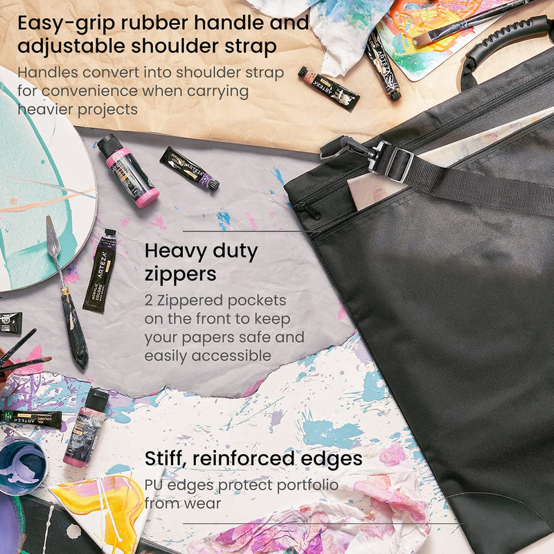 Arteza Soft Portfolio, Black, 20" x 26"