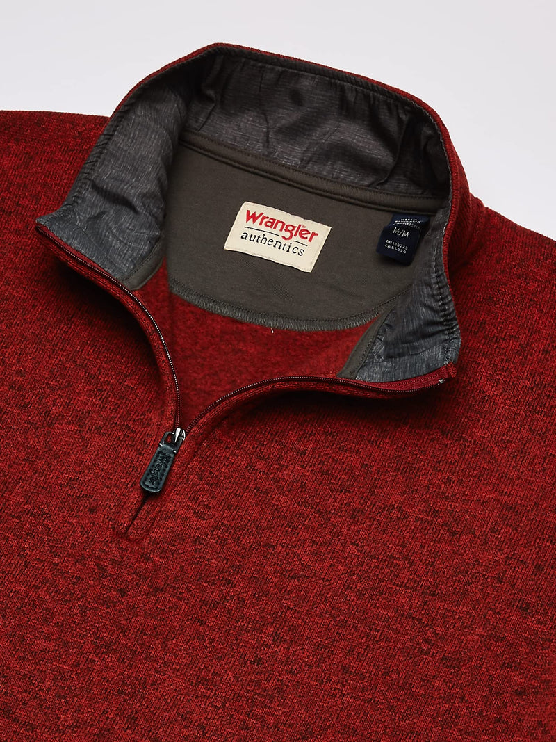 Wrangler Authentics Men's Long Sleeve Fleece Quarter-Zip, Bossa Nova, XX-Large