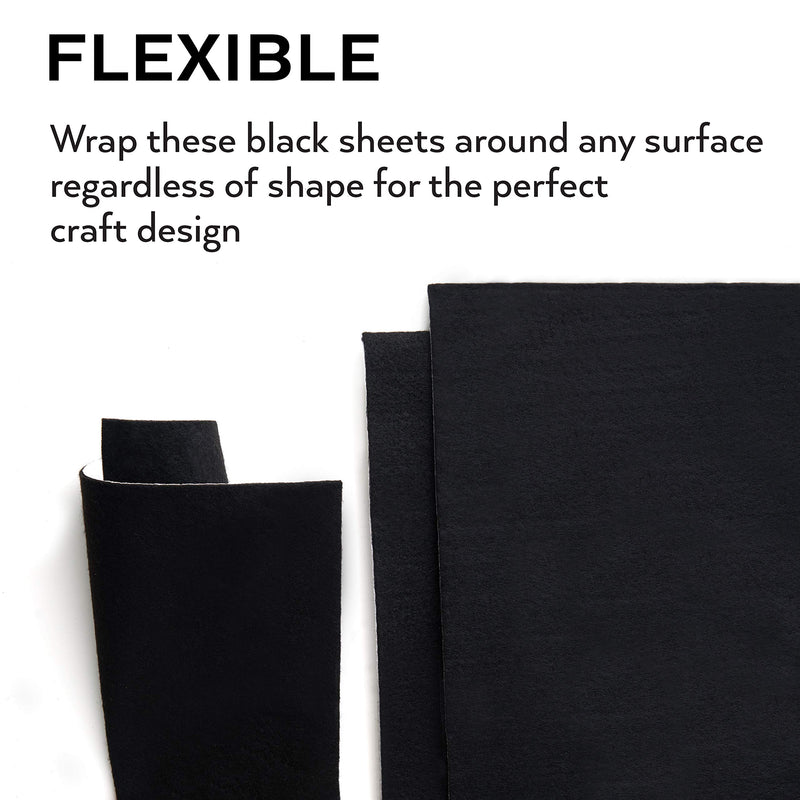 Arteza Adhesive Felt Fabric, Black - Set of 20 Sheets