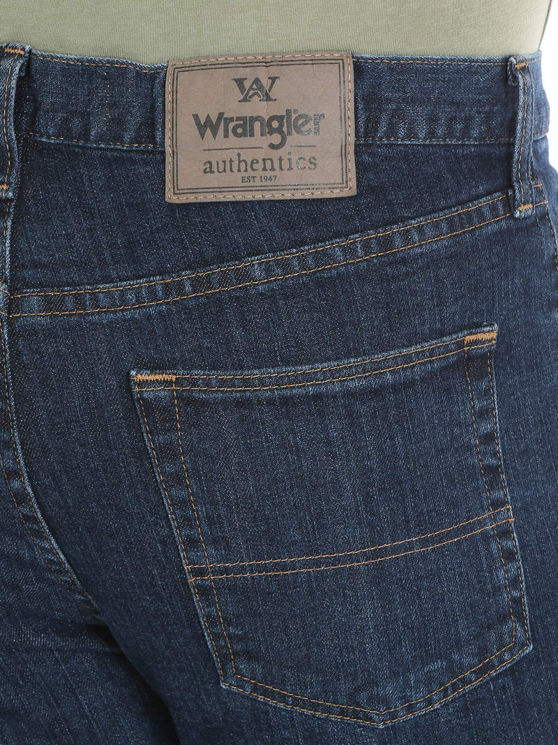 Wrangler Authentics Men's Classic 5-Pocket Regular Fit Jean, Dark Indigo Flex, 36W x 30L