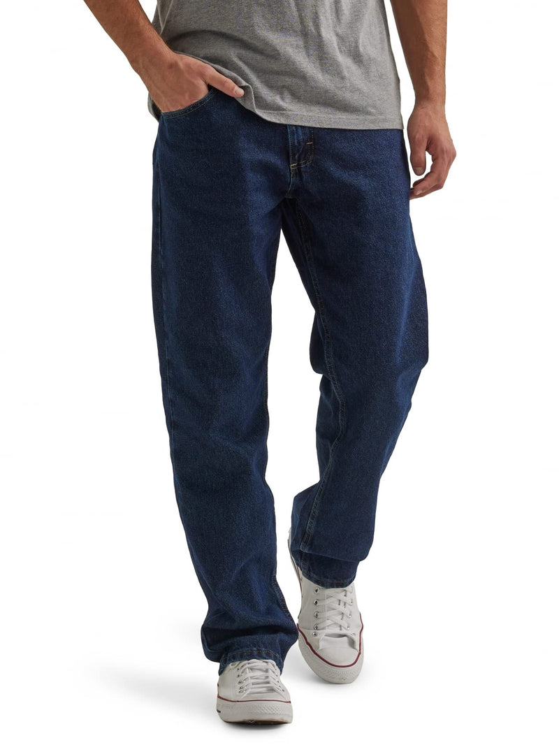 Wrangler Authentics Men's Classic 5-Pocket Relaxed Fit Cotton Jean, Dark Rinse, 40W X 28L