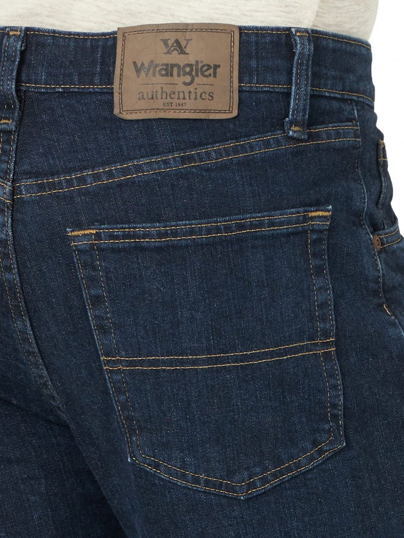 Wrangler Authentics Men's Regular Fit Comfort Flex Waist Jean, Dark Indigo, 36W x 30L
