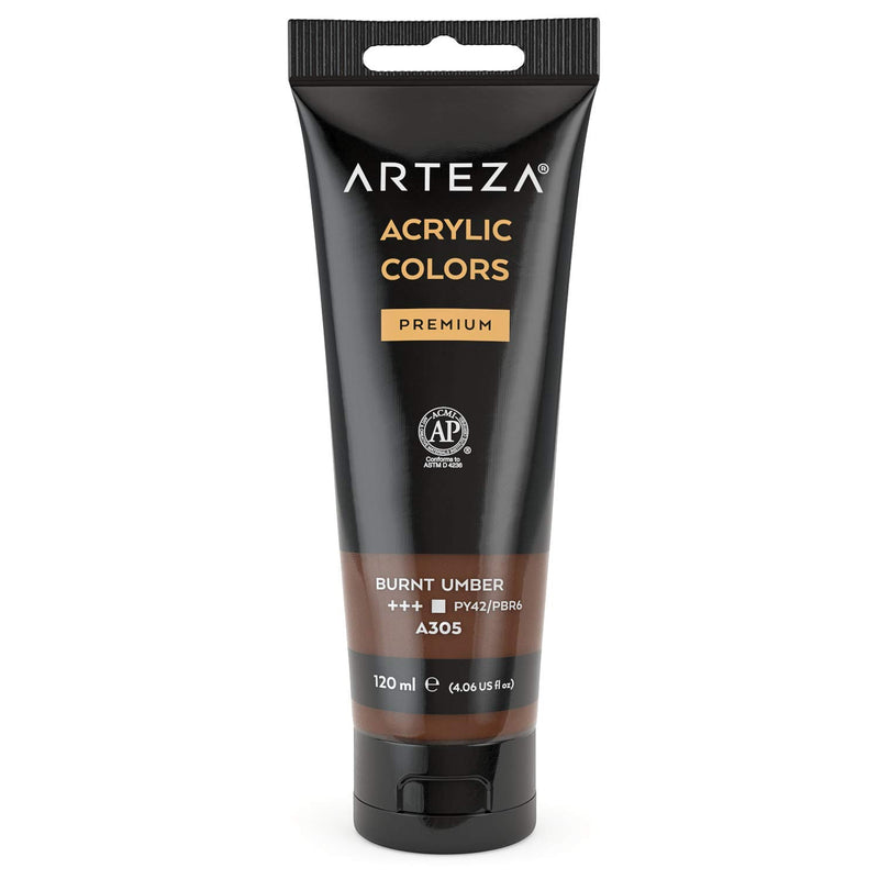 Arteza Acrylic Paint, 4oz Tube - Burnt Umber A108