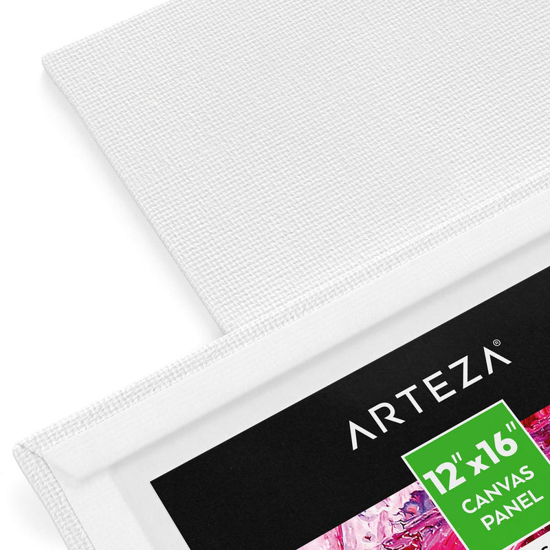 Arteza Classic Canvas Panels, 12" x 16" - Pack of 14