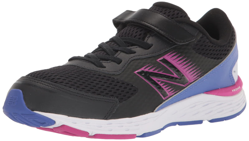 New Balance Kid's 680 V6 Hook and Loop Running Shoe, Black/Magenta Pop/Aura, 12 Wide Little Kid