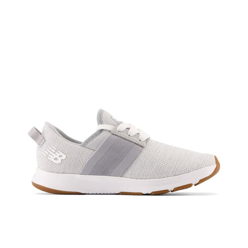 New Balance Baby Girls Dynasoft Nergize V3 Slip-on Running Shoe, Steel/Sea Salt, 4 Wide Infant