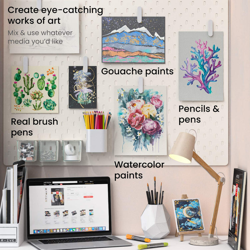 Arteza Mixed Media Pad, 5 Tones, 9" x 12” - 25 Sheets