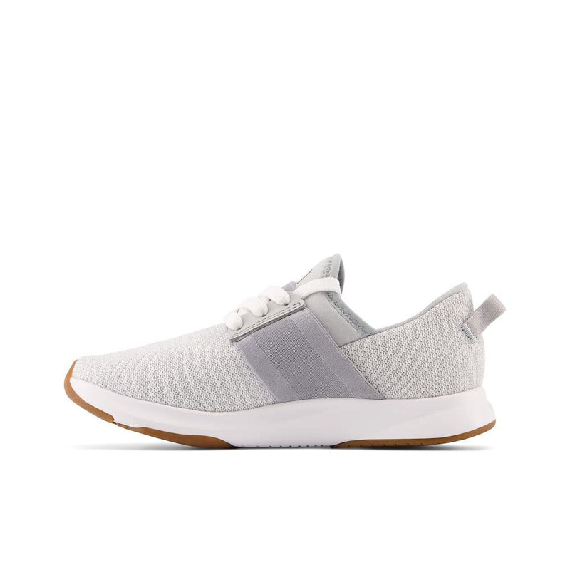 New Balance Baby Girls Dynasoft Nergize V3 Slip-on Running Shoe, Steel/Sea Salt, 4 Wide Infant