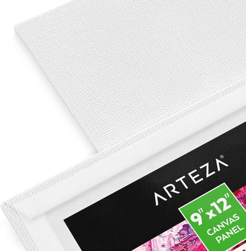 Arteza Classic Canvas Panels, 9" x 12" - Pack of 14
