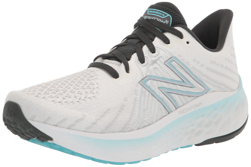 New Balance Women's Fresh Foam X Vongo V5 Running Shoe, White/Bleach Blue/Silver Metalic, 12 Wide