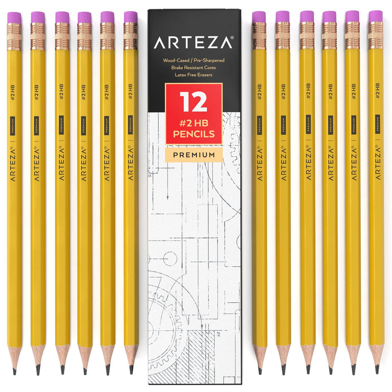 Arteza #2 HB Wood Pencils - Set of 12