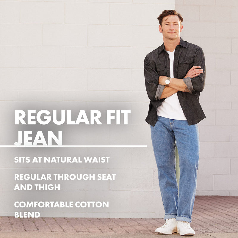 Wrangler Authentics Men's Classic 5-Pocket Regular Fit Cotton Jean, Vintage Blue Grey, 36W x 36L