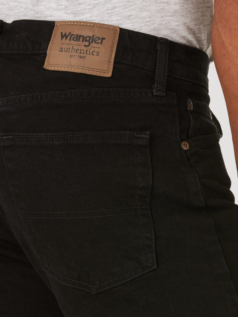 Wrangler Authentics Men's Classic Relaxed Fit Five Pocket Jean Short, Jet Black, 46